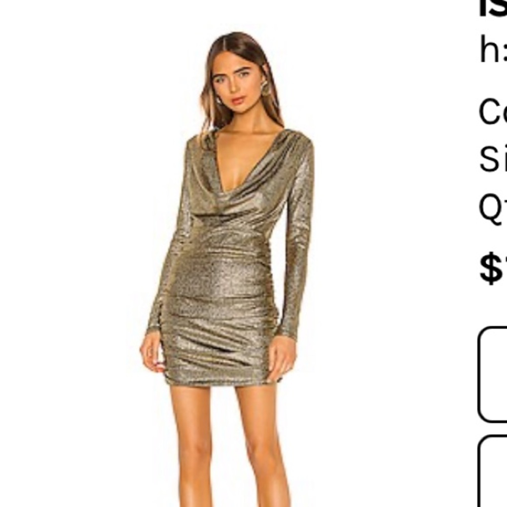 H:OURS Cowl Neck Dress